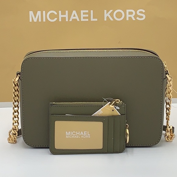MICHAEL KORS LARGE EW CROSSBODY BAG & SMALL TOP ZIP COINPOUCH OLIVE COLOR - Picture 2 of 16